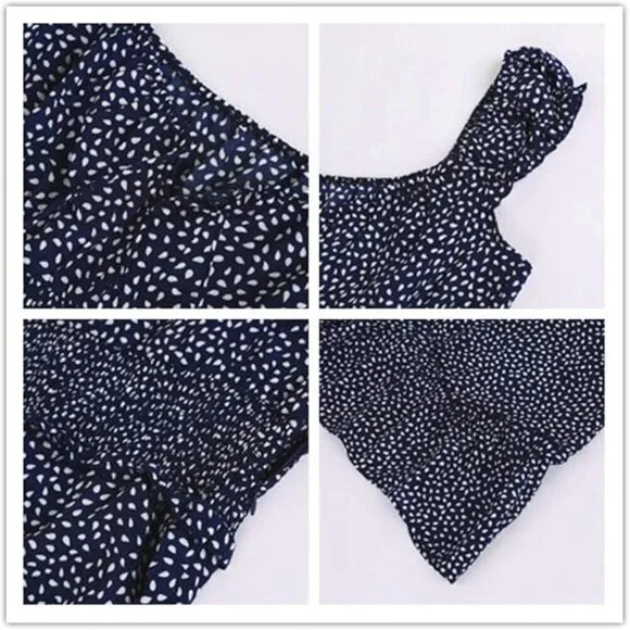 π Blue Floral Smocked Ruffle Mini Dress | S - Picture 4 of 4